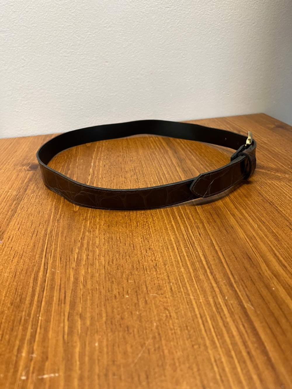 Women's Brown Vinyl Belt 37" - Picture 5 of 16